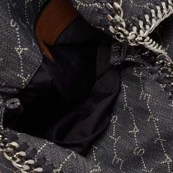 Stella McCartney Blue Monogram Denim Falabella Mini Tote For Women -Stella McCartney Sales luxury women stella mccartney used handbags p672132 011