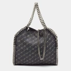 Stella McCartney Blue Monogram Denim Falabella Mini Tote For Women