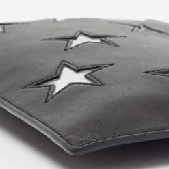 Stella McCartney Black/Silver Faux Leather Cavendish Stars Clutch For Women -Stella McCartney Sales luxury women stella mccartney used handbags p673271 002