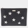 Stella McCartney Black/Silver Faux Leather Cavendish Stars Clutch For Women