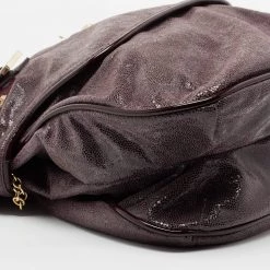 Stella McCartney Purple Faux Suede And Patent Leather Tote For Women -Stella McCartney Sales luxury women stella mccartney used handbags p673422 004
