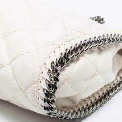 Stella McCartney White Faux Suede Mini Falabella Tote For Women -Stella McCartney Sales luxury women stella mccartney used handbags p673746 002
