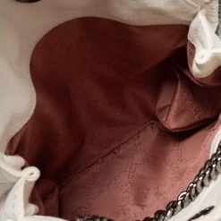 Stella McCartney White Faux Suede Mini Falabella Tote For Women -Stella McCartney Sales luxury women stella mccartney used handbags p673746 012