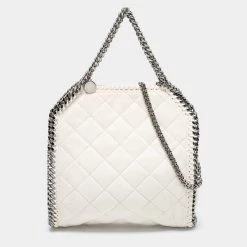 Stella McCartney White Faux Suede Mini Falabella Tote For Women