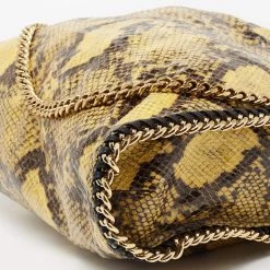 Stella McCartney Yellow/Black Faux Python Coated Suede Small Falabella Tote For Women -Stella McCartney Sales luxury women stella mccartney used handbags p676770 001