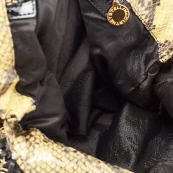 Stella McCartney Yellow/Black Faux Python Coated Suede Small Falabella Tote For Women -Stella McCartney Sales luxury women stella mccartney used handbags p676770 009