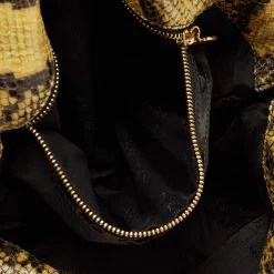 Stella McCartney Yellow/Black Faux Python Coated Suede Small Falabella Tote For Women -Stella McCartney Sales luxury women stella mccartney used handbags p676770 010