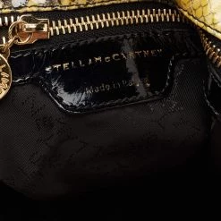 Stella McCartney Yellow/Black Faux Python Coated Suede Small Falabella Tote For Women -Stella McCartney Sales luxury women stella mccartney used handbags p676770 011