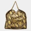 Stella McCartney Yellow/Black Faux Python Coated Suede Small Falabella Tote For Women -Stella McCartney Sales luxury women stella mccartney used handbags p676770 015
