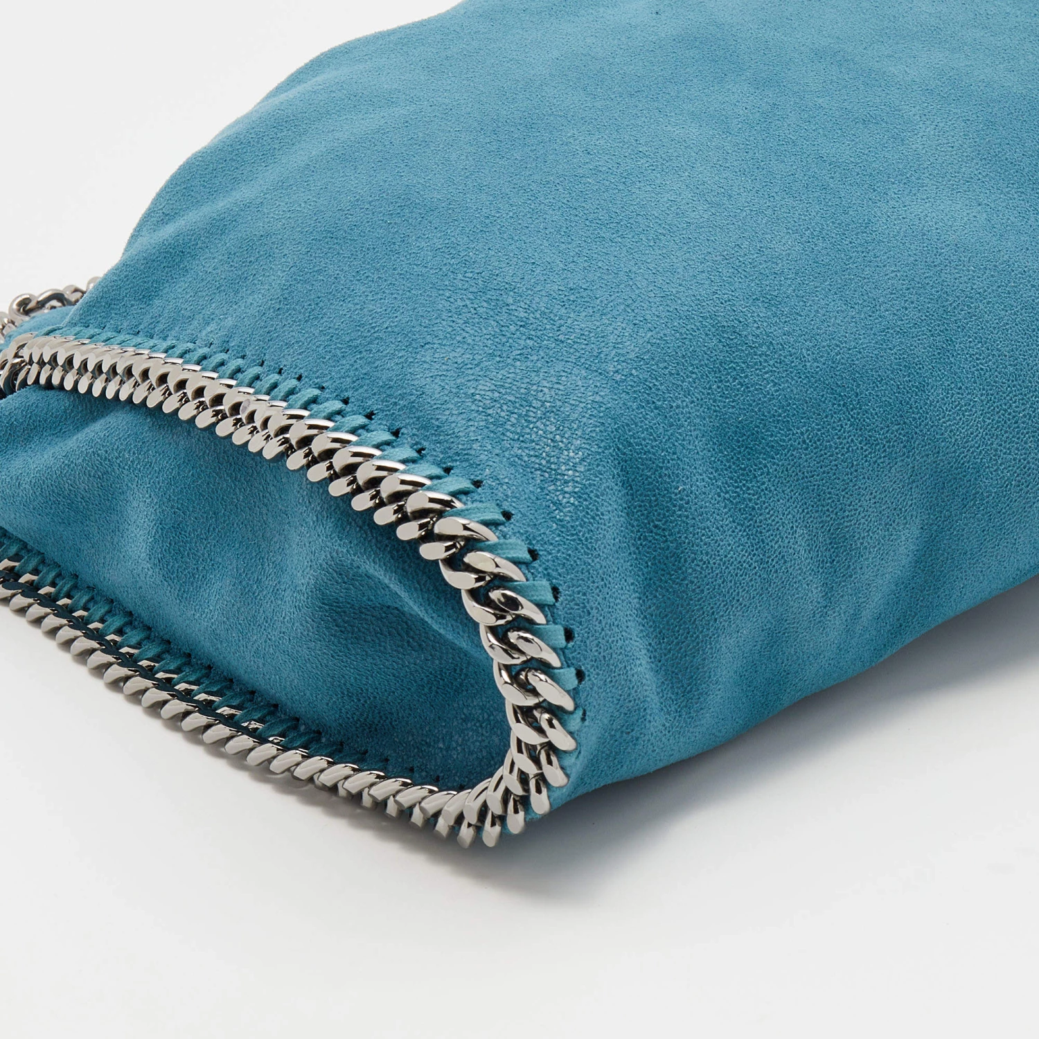 Stella McCartney Blue Faux Leather Small Falabella Chain Tote For Women 14 Stella McCartney Blue Faux Leather Small Falabella Chain Tote For Women - Image 12