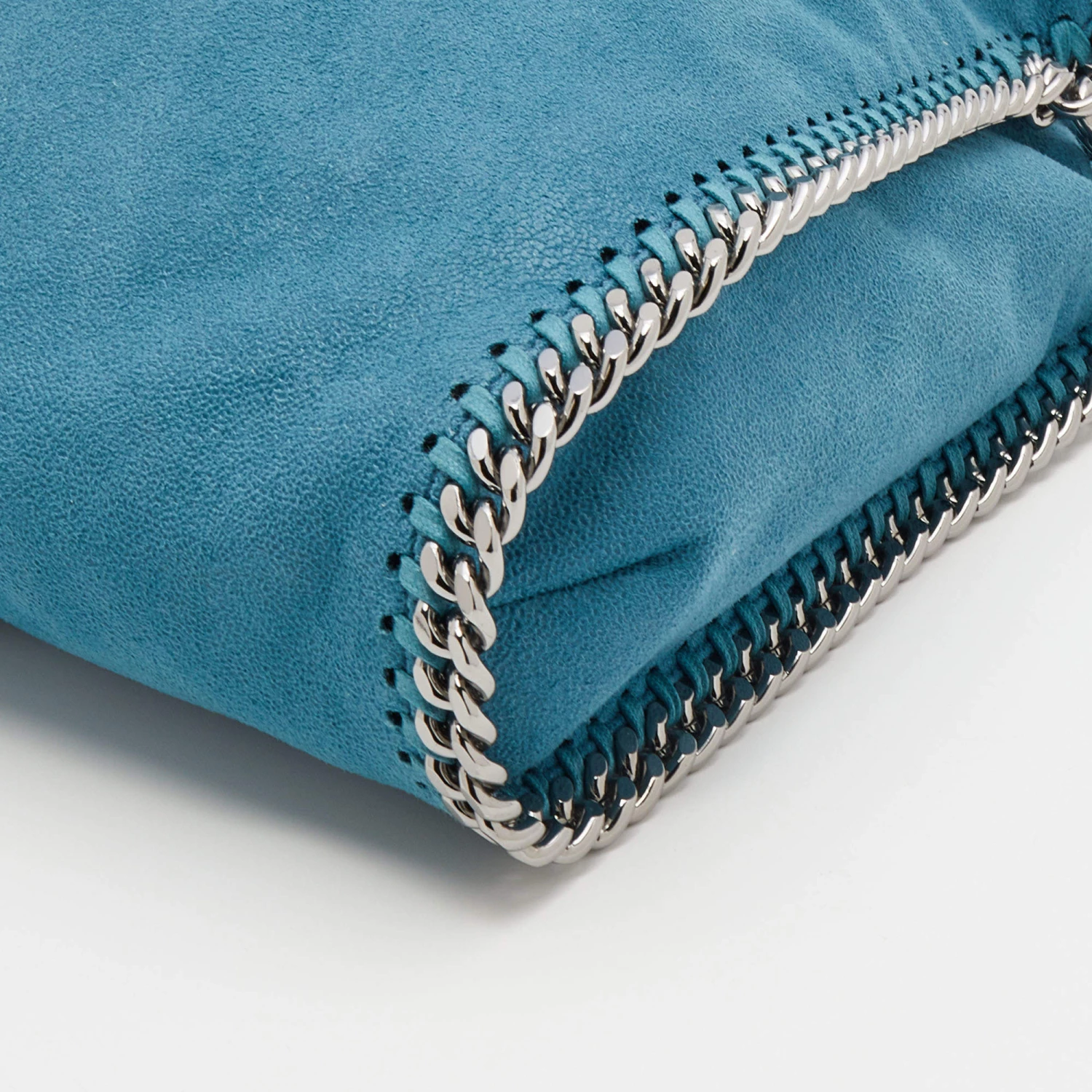Stella McCartney Blue Faux Leather Small Falabella Chain Tote For Women 13 Stella McCartney Blue Faux Leather Small Falabella Chain Tote For Women - Image 11