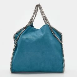 Stella McCartney Blue Faux Leather Small Falabella Chain Tote For Women 17 Stella McCartney Blue Faux Leather Small Falabella Chain Tote For Women -Stella McCartney Sales luxury women stella mccartney used handbags p680812 008