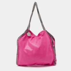 Stella McCartney Pink Faux Leather Small Falabella Tote For Women