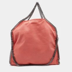 Stella McCartney Orange Faux Leather Small Falabella Tote For Women