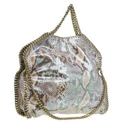Stella McCartney Metallic Python Faux Leather Small Falabella Tote For Women -Stella McCartney Sales luxury women stella mccartney used handbags p79408 003