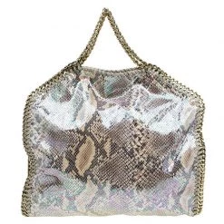 Stella McCartney Metallic Python Faux Leather Small Falabella Tote For Women -Stella McCartney Sales luxury women stella mccartney used handbags p79408 004