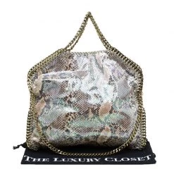 Stella McCartney Metallic Python Faux Leather Small Falabella Tote For Women -Stella McCartney Sales luxury women stella mccartney used handbags p79408 009