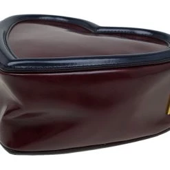Stella McCartney Burgundy/Black Faux Leather Sailor Heart Crossbody Bag For Women -Stella McCartney Sales luxury women stella mccartney used handbags p90690 0010