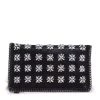 Stella McCartney Black Faux Leather Crystal Embellished Foldover Clutch For Women