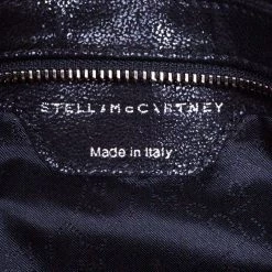 Stella McCartney Black Faux Leather Crystal Embellished Foldover Clutch For Women -Stella McCartney Sales luxury women stella mccartney used handbags p91862 0008