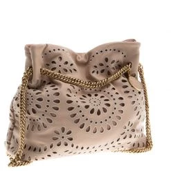 Stella McCartney Beige Faux Leather Eyelet Noma Bucket Bag For Women -Stella McCartney Sales luxury women stella mccartney used handbags p93577 003