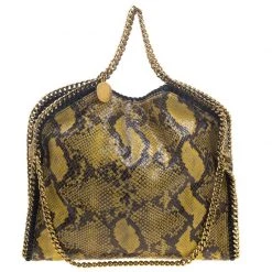 Stella McCartney Yellow Faux Python Small Falabella Tote For Women