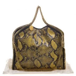 Stella McCartney Yellow Faux Python Small Falabella Tote For Women -Stella McCartney Sales luxury women stella mccartney used handbags p94530 010