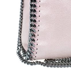 Stella McCartney Metallic Pink Faux Leather Mini Falabella Tote Bag For Women -Stella McCartney Sales luxury women stella mccartney used handbags p96448 010