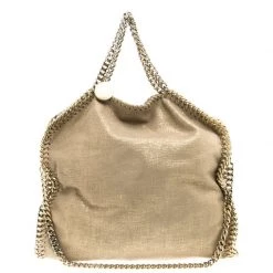 Stella McCartney Gold Faux Leather Falabella Tote For Women