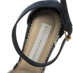 Stella McCartney Blue Faux Suede And Python Print Platform Ankle Strap Sandals Size 39 For Women -Stella McCartney Sales luxury women stella mccartney used shoes p107116 007