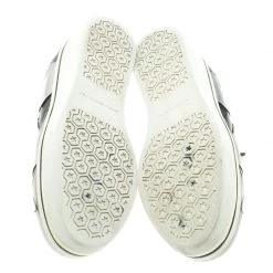 Stella McCartney Grey Metallic Faux Leather Binx Star Platform Slip On Sneakers Size 38 For Women -Stella McCartney Sales luxury women stella mccartney used shoes p109322 006