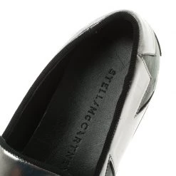 Stella McCartney Grey Metallic Faux Leather Binx Star Platform Slip On Sneakers Size 38 For Women -Stella McCartney Sales luxury women stella mccartney used shoes p109322 007
