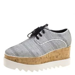 Stella McCartney Woven Faux Leather Elyse Platform Brogues Size 39 For Women