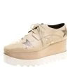 Stella McCartney Beige Faux Leather Elyse Star Platform Lace Up Derby Size 38 For Women 2 Stella McCartney Beige Faux Leather Elyse Star Platform Lace Up Derby Size 38 For Women -Stella McCartney Sales luxury women stella mccartney used shoes p113368 001