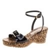 Stella McCartney Black Faux Patent Leather Linda Leopard Print Cork Wedge Sandals Size 38 For Women 1 Stella McCartney Black Faux Patent Leather Linda Leopard Print Cork Wedge Sandals Size 38 For Women -Stella McCartney Sales luxury women stella mccartney used shoes p117031 0001