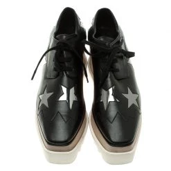 Stella McCartney Black Faux Leather Elyse Star Platform Derby Size 37.5 For Women -Stella McCartney Sales luxury women stella mccartney used shoes p117535 003