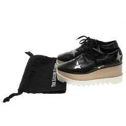 Stella McCartney Black Faux Leather Elyse Star Platform Derby Size 37.5 For Women -Stella McCartney Sales luxury women stella mccartney used shoes p117535 008