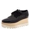 Stella McCartney Black Woven Faux Leather Canyon Wicker Elyse Platform Brogues Size 36.5 For Women -Stella McCartney Sales luxury women stella mccartney used shoes p121098 0001