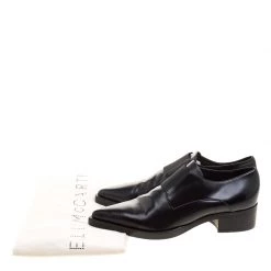Stella McCartney Black Faux Leather Frankie Pointed Toe Elastic Detail Loafers Size 38 For Women 19 Stella McCartney Black Faux Leather Frankie Pointed Toe Elastic Detail Loafers Size 38 For Women -Stella McCartney Sales luxury women stella mccartney used shoes p125640 009