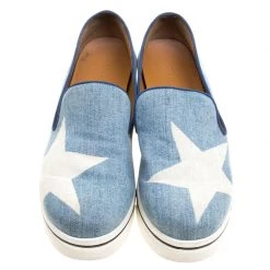 Stella McCartney Light Wash Star Printed Denim Binx Platform Slip On Sneakers Size 40 For Women -Stella McCartney Sales luxury women stella mccartney used shoes p126544 0003