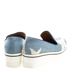 Stella McCartney Light Wash Star Printed Denim Binx Platform Slip On Sneakers Size 40 For Women -Stella McCartney Sales luxury women stella mccartney used shoes p126544 0005