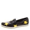 Stella McCartney Black Snake Effect Faux Leather With Yellow Star Appliqué Platform Slip On Sneakers Size 39 For Women -Stella McCartney Sales luxury women stella mccartney used shoes p127018 001