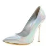 Stella McCartney Metallic Silver Holographic Faux Leather Pointed Toe Pumps Size 39 For Women -Stella McCartney Sales luxury women stella mccartney used shoes p136935 0001