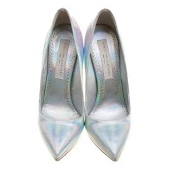 Stella McCartney Metallic Silver Holographic Faux Leather Pointed Toe Pumps Size 39 For Women -Stella McCartney Sales luxury women stella mccartney used shoes p136935 0003