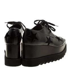 Stella McCartney Black Faux Leather Elyse Star Platform Derby Size 37 For Women -Stella McCartney Sales luxury women stella mccartney used shoes p138163 0005
