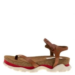 Stella McCartney Brown Faux Leather Altea Platform Slides Size 39 For Women -Stella McCartney Sales luxury women stella mccartney used shoes p139154 0002