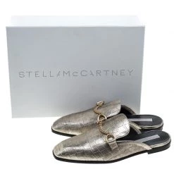 Stella McCartney Metallic Faux Croc Effect Leather Slip On Loafers Size 38 For Women -Stella McCartney Sales luxury women stella mccartney used shoes p145474 0008