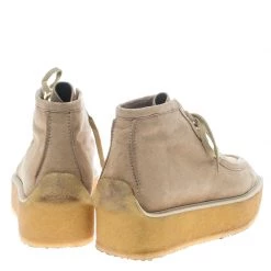 Stella McCartney Beige Faux Suede High Clipper Platform Ankle Boots Size 37.5 For Women -Stella McCartney Sales luxury women stella mccartney used shoes p148701 0005