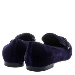 Stella McCartney Purple Velvet Crystal Embellished Smoking Slippers Size 38.5 For Women -Stella McCartney Sales luxury women stella mccartney used shoes p151023 0005