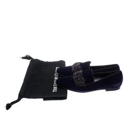 Stella McCartney Purple Velvet Crystal Embellished Smoking Slippers Size 38.5 For Women -Stella McCartney Sales luxury women stella mccartney used shoes p151023 0008